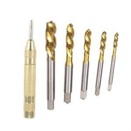 6X (5 db Hss metrikus fúrócsavarkészlet, M3 M4 M5 M6 M8 titán bevonatú HSS Spira N8F1