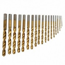 4X (19 darabos titán bevonatú fúrókészlet, 1 mm - 10 mm HSS fúró bit O1N5)