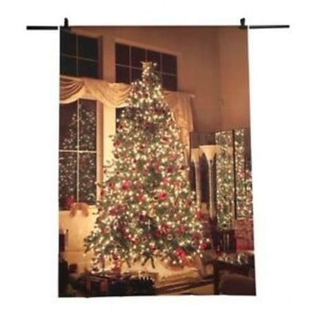 210x150cm-es Ünnepi hangulatú szoba - karácsonyfa háttér stúdió fotózáshoz - J4L7