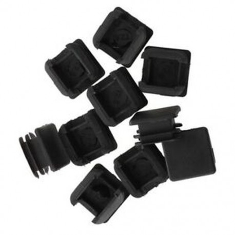 25 mm x 25 mm-es műanyag négyzet alakú csőbetétek fekete végdarabokhoz, 10 darab N7X2
