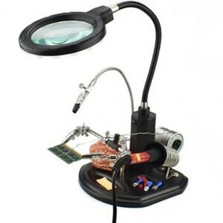 2X (2.5X (6D) / 4X (12D) 16 Smd Leds nagyító forrasztás segítő kézi asztali Ma C8Y6