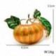 Halloween tök bross új ötvözet zöld levelek narancssárga zománc tök nők D5X8