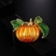Halloween tök bross új ötvözet zöld levelek narancssárga zománc tök nők N4V4