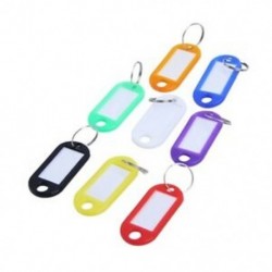 32x többszínű műanyag Key Fob azonosító címkék Poggyász-azonosító címkék hasított gyűrűvel X4U8