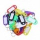 32x többszínű műanyag Key Fob azonosító címkék Poggyász-azonosító címkék hasított gyűrűvel X4U8