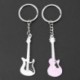2X (1 pár édes mini ezüst rózsaszín ötvözet gitár kulcstartó kulcstartó kulcstartó Penda E6X5