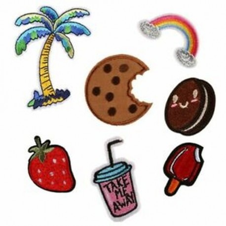 3X (7 db 4 stílusú hímzés varrott vas-patch kitűzővel jelölés DIY táska ruházat poliészter V8T5