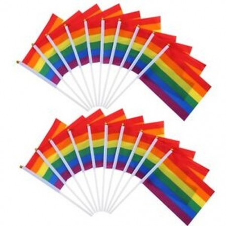 20 Pack Gay Pride szivárvány zászló leszbikus béke Lgbt szivárvány zászló zászló a P C2D7-hez