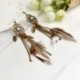 2X (ékszer barna hosszú toll Dreamcatcher fülbevaló hippi toll Mini Drea A9T2