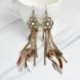 2X (ékszer barna hosszú toll Dreamcatcher fülbevaló hippi toll Mini Drea A9T2