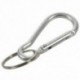 2X (10 db fém rugós kapu kulcstartó karabiner horog ezüst F9M4)