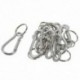 2X (10 db fém rugós kapu kulcstartó karabiner horog ezüst F9M4)