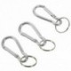 2X (10 db fém rugós kapu kulcstartó karabiner horog ezüst F9M4)