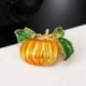 4X (Halloween tök bross új ötvözet zöld levelek narancssárga zománc tök WoU2S7
