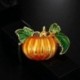 4X (Halloween tök bross új ötvözet zöld levelek narancssárga zománc tök WoU2S7