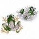 3X (strasszos zöld bross Unisex aranyos állati bross pin női férfi ruha CoJ7W9