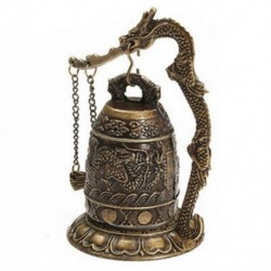 Nemzeti kézzel készített sárgaréz csengő faragott sárkány buddhista buddhiai óra bronz G X3A6