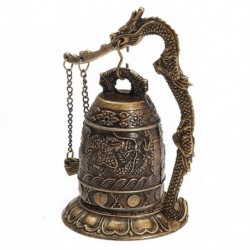 Nemzeti kézzel készített sárgaréz harang faragott sárkány buddhista buddhiai óra bronz G U6Y5