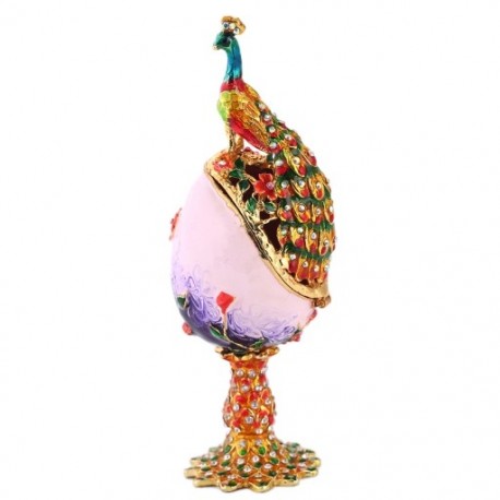 9X (Ajándékok nőknek a páva fém kézművesből, lila faberge orosz tojások G1E7