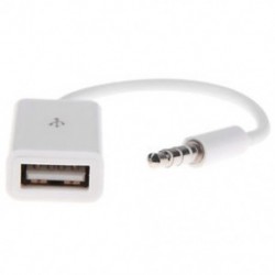 3,5 mm-es hím AUX audio dugaszoló csatlakozó USB 2.0 aljzathoz átalakító kábel kábel autó M Q0J8