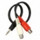 3,5 mm-es 1/8 sztereó férfi dugasz 2-es RCA aljzat adapter audio Y kábelhez C2V6