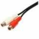 3,5 mm-es 1/8 sztereó férfi dugasz 2-es RCA aljzat adapter audio Y kábelhez C2V6