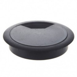 1X (számítógépasztal, fekete műanyag fedél nélküli hüvelyes kábelfurat-fedél, 80mm B3B9)