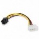 1X (4-pólusú aljzat 6-tűs aljzathoz) PCIe PCI Express Adapt P0P1 tápkábel