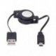Behúzható USB-csatlakozó 5-pólusú Mini USB-s töltővel és szinkronizálás Q8I0