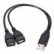 USB 2.0A aljzat 2 kettős USB aljzat Jack Y Splitter Verteiler adapter Kabel F3B8