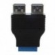 Az alaplap 2-es portja az USB 3.0 A hüvelyes és 20 tűs fejlécű aljzat-adapterhez csatlakozik, V6T7