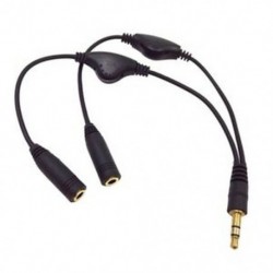 1X (3,5 mm M / 2F 15 cm sztereó fejhallgató audio hosszabbító kábel   B3X5 hangerőszabályzó)