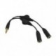 1X (3,5 mm M / 2F 15 cm sztereó fejhallgató audio hosszabbító kábel   B3X5 hangerőszabályzó)