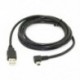1,8 m-es Mini B B típusú, 5 tűs hím, 90 fokos balra fordítva, USB 2.0 aljzathoz, C V5F7
