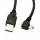 1,8 m-es Mini B B típusú, 5 tűs hím, 90 fokos balra fordítva, USB 2.0 aljzathoz, C V5F7