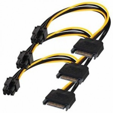 1X (SATA 15 - 6 tűs tápkábel 3-pack 15-tű SATA - 6 tűs pci Express T7S2