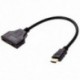 Dupla HDMI dugasz és HDMI aljzat adapterkábel csatlakoztatása 30 cm (fekete) E8L1