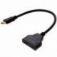 Dupla HDMI dugasz és HDMI aljzat adapterkábel csatlakoztatása 30 cm (fekete) E8L1