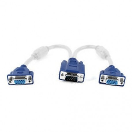 fehér és kék 15 V VGA hím - 2 VGA nő Y elosztó monitorkábel SVGA M1S5