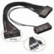 2X (Tápegység-elosztó, Kettős PSU-kábel-adapter, 24-pólusú 20   4-pólusú ATX Anya V3Y7