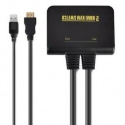 1X2 portos USB HDMI KVM kapcsoló-váltó kábellel a H3W8 kettős monitor billentyűzetéhez