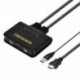 1X2 portos USB HDMI KVM kapcsoló-váltó kábellel a H3W8 kettős monitor billentyűzetéhez