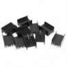 10 db 21x15x11 mm-es fekete alumínium hűtőborda TO-220 Mosfet tranzisztorokhoz K5E8