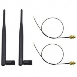2 x 6dBi, 2,4 GHz-es, 5 GHz-es kettős sávú WiFi RP-SMA antenna   2 x 35 cm U.fl / IPEX C W3B8