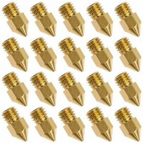 20 PCS 3D nyomtató fúvóka, 0,4 mm-es MK8 extruderfej a Creality Cr10 U4S9-hez