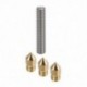 3X (3D nyomtató, 3PCS 0,4 mm-es extruder fúvóka   1PC 1,75 mm fúvóka torokcső M3E3