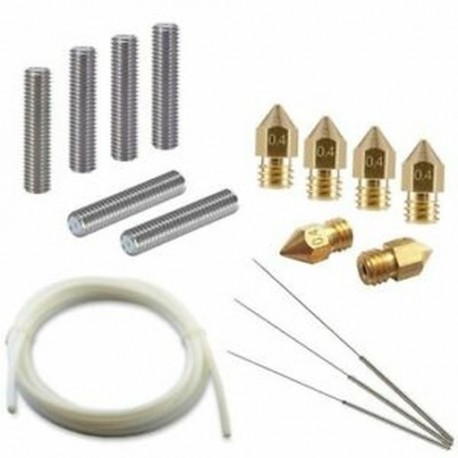 1X (3D nyomtató eszközkészlet - 6 fúvókafej, 6 extruder 30 mm M6 cső, 3 Cleanin Y8B6