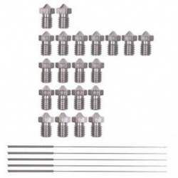 4X (26 darabos rozsdamentes acél 3D nyomtató fúvókák 0,2 mm, 0,4 mm, 0,6 mm, 0,8C7D5