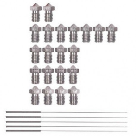 4X (26 darabos rozsdamentes acél 3D nyomtató fúvókák 0,2 mm, 0,4 mm, 0,6 mm, 0,8C7D5