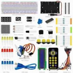 Alapvető 1602LCD kezdőkészlet az Arduino LED Servo Buzzer ellenállás jumperhez PDF B3B7